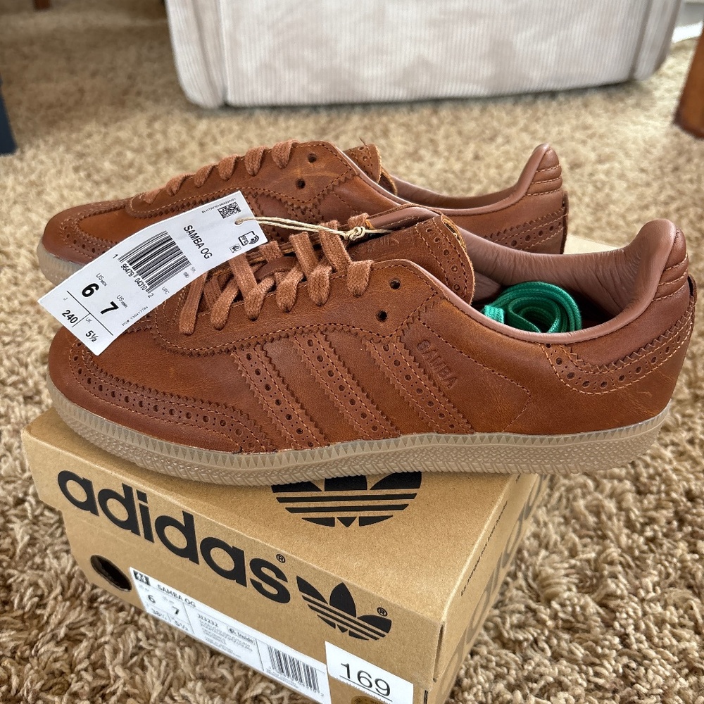 Adidas Samba OG Brown Rust Leather Sneakers various sizes Rare!